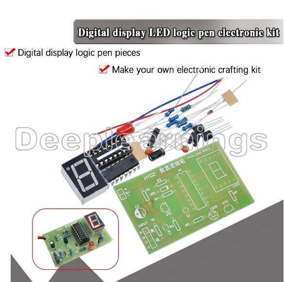 Digital Display LED Logic Pen Electronic Kit High and Low Level Test Circuit NEW