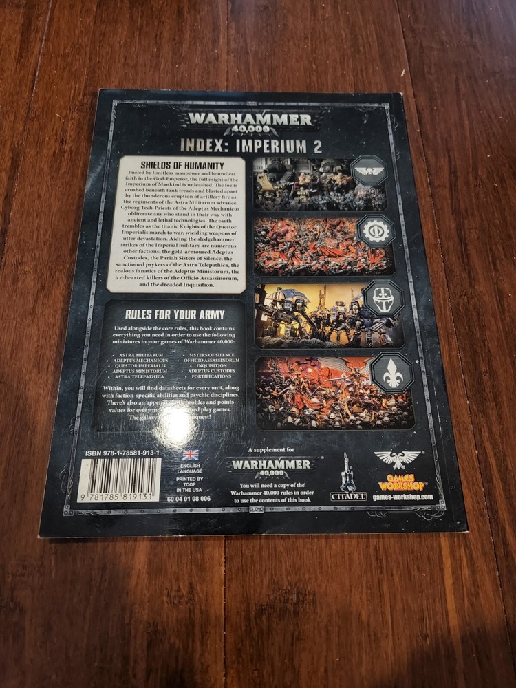 Warhammer 40k Index Imperium 2 Book 2017 - Games Workshop New