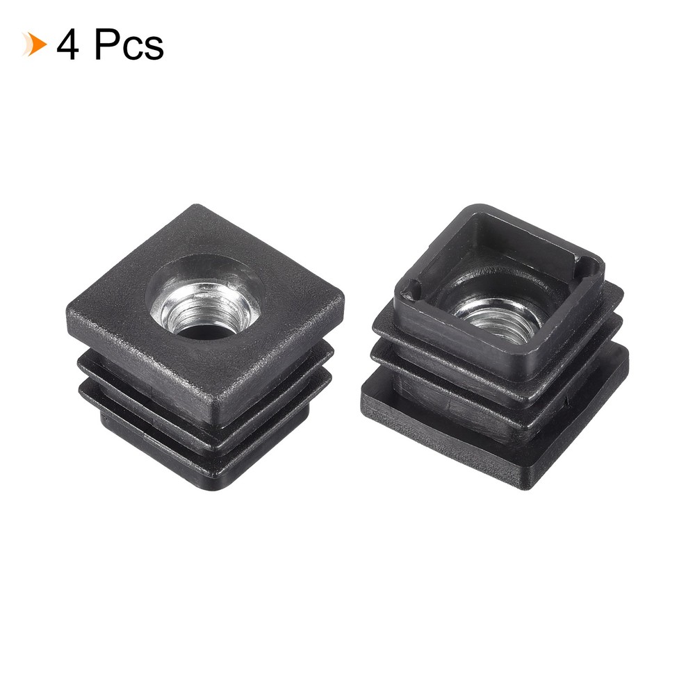 4Pcs 0.98"x0.98" Caster Insert with Thread Furniture M8 Thread Square