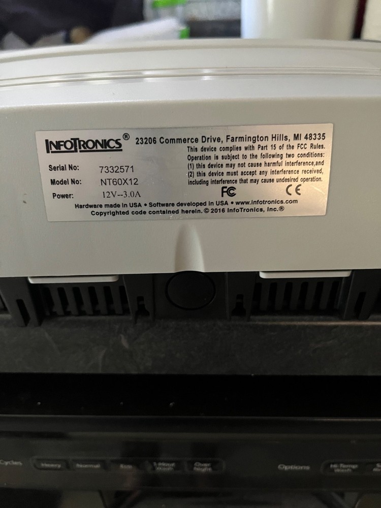 Infotronics Intellitouch NT60X12 Timeclock