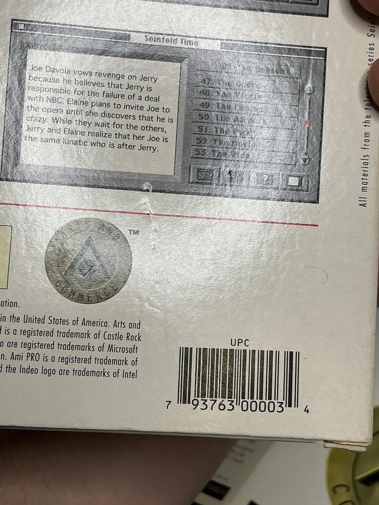 Vintage Seinfeld CD-ROM Box Only Display Windows PC Big Box