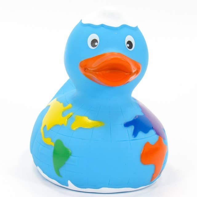 World Globe Map Rubber Duck 🌍🦆