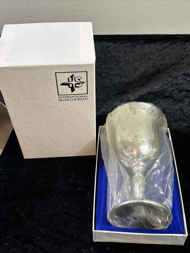 6" WATER GOBLET New In Box -Silverplate - INTERNATIONAL SILVER CO - 6 Available