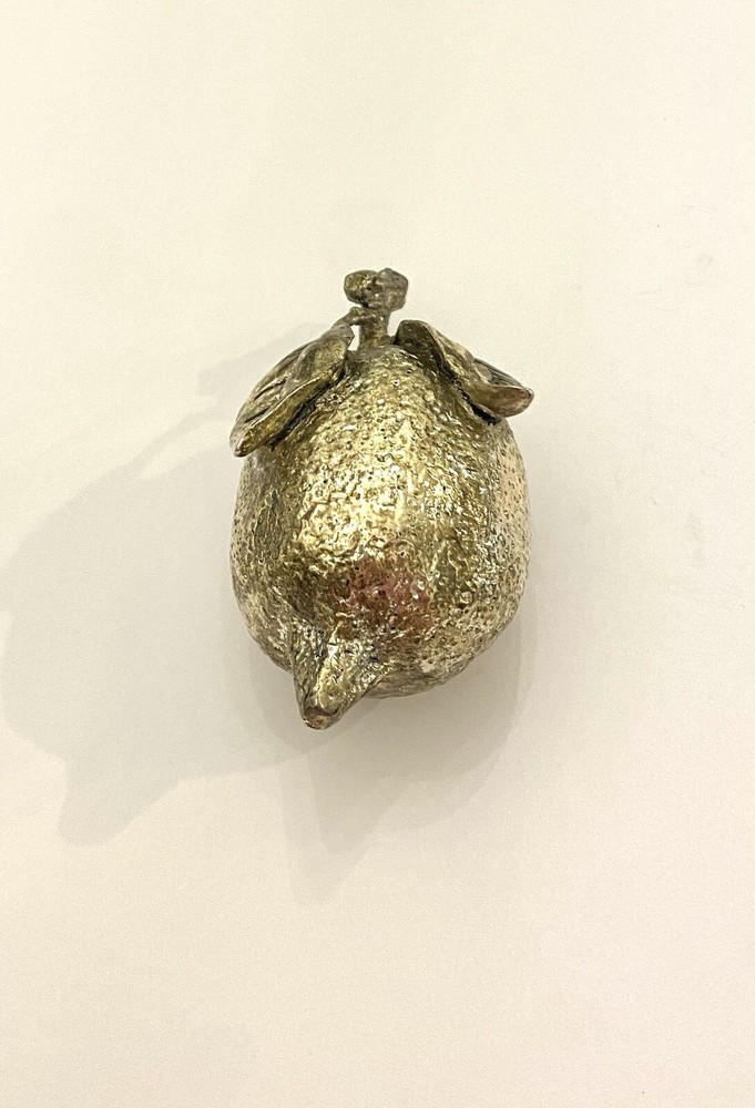 Vintage Silver-plated Lemon Decorative Sculpture Rare Find