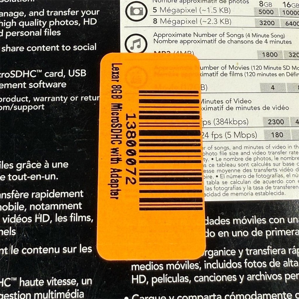 Lexar 8GB MicroSDHC Memory Card with Adapter