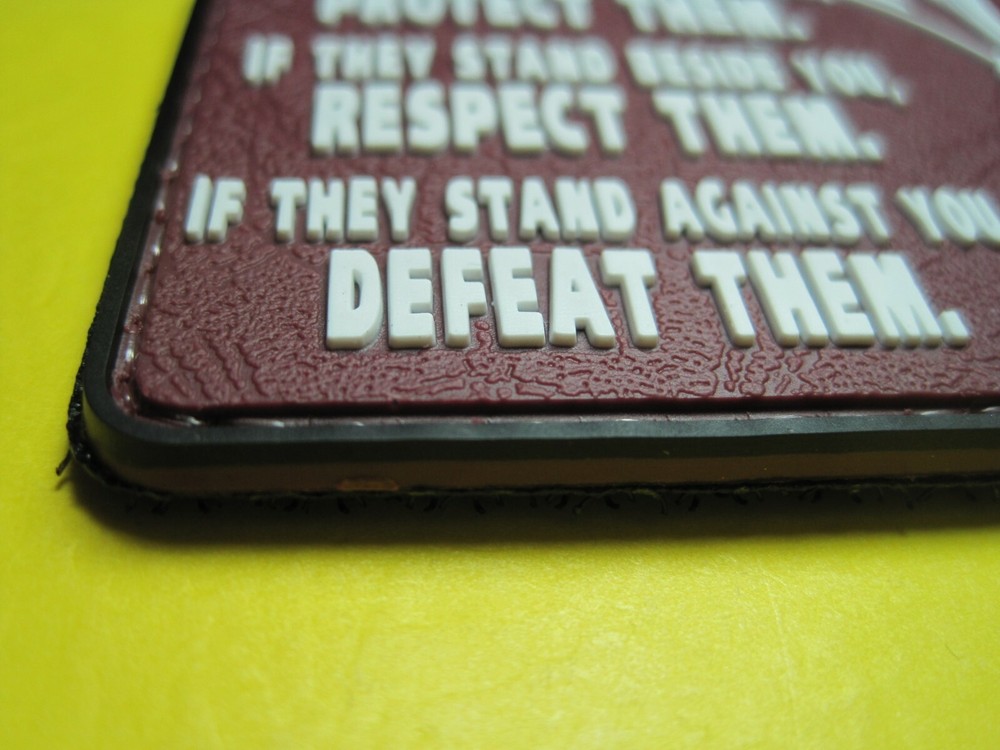 TACTICAL MORALE PVC PATCH "IF THEY STAND BEHIND YOU - PROTECT THEM" HOOK BACK