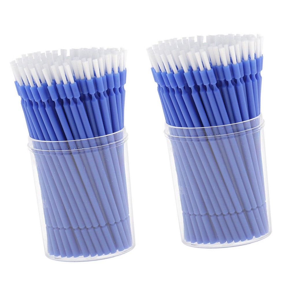 200 Pcs Dental Disposable Microbrush Applicator Micro Long Brush Blue Flexible