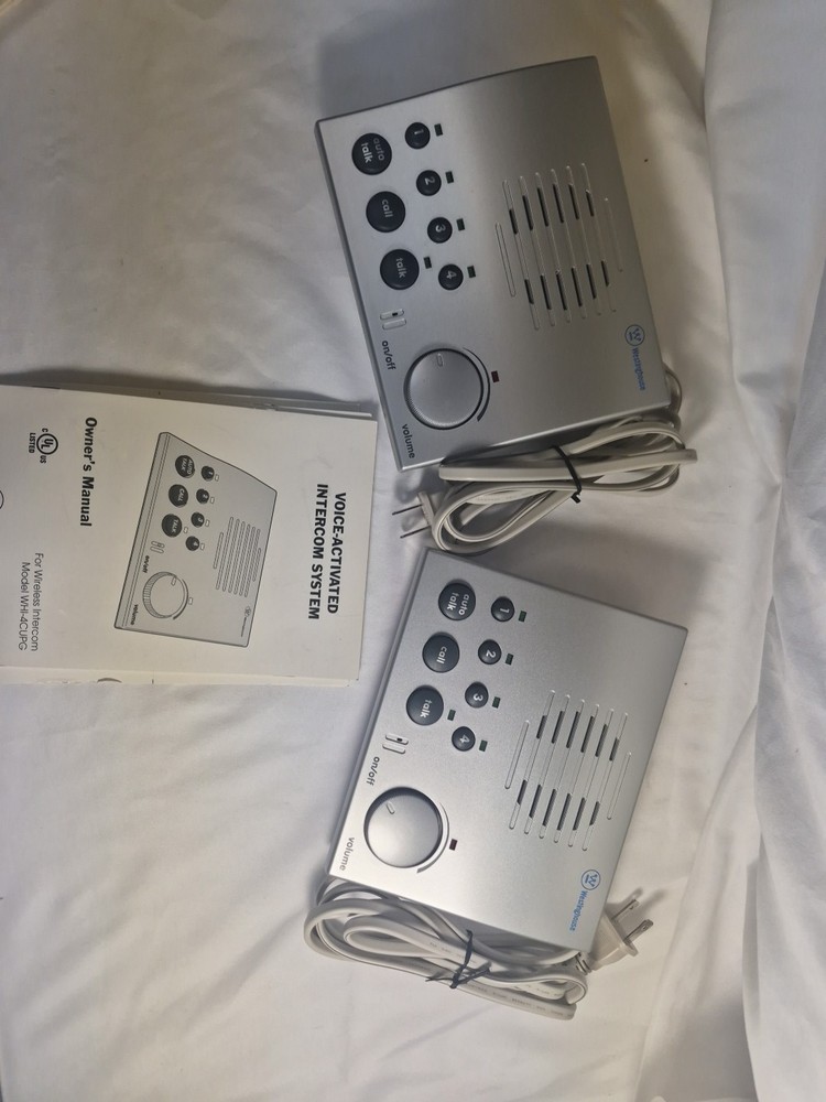 Westinghouse 4-Channel Voice-Activated Wireless Intercom 2003 #WHI-4CUPG SILVER