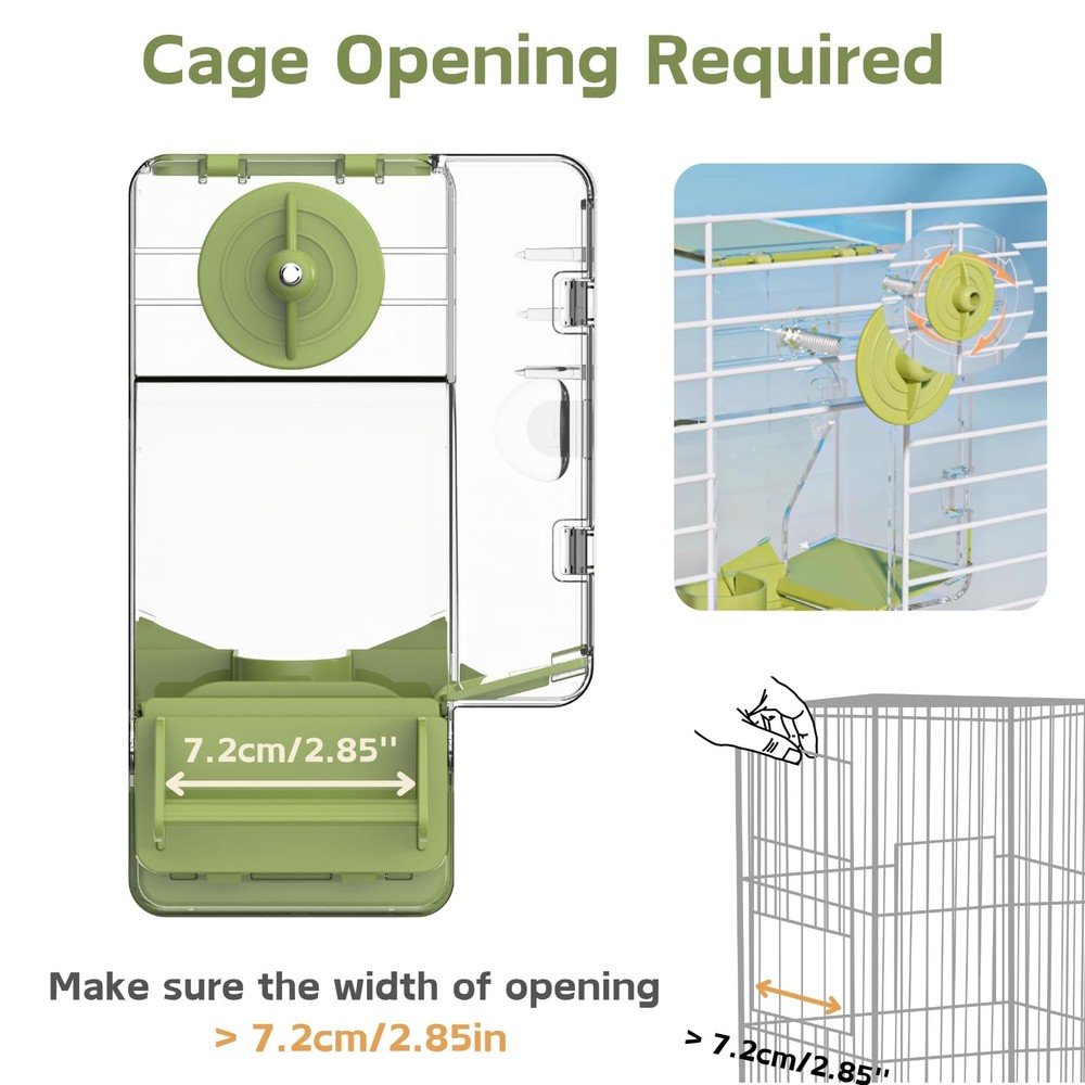 Automatic Bird Feeder, Bird Cage Feeder with Perch Multi-Functional Holder fo...