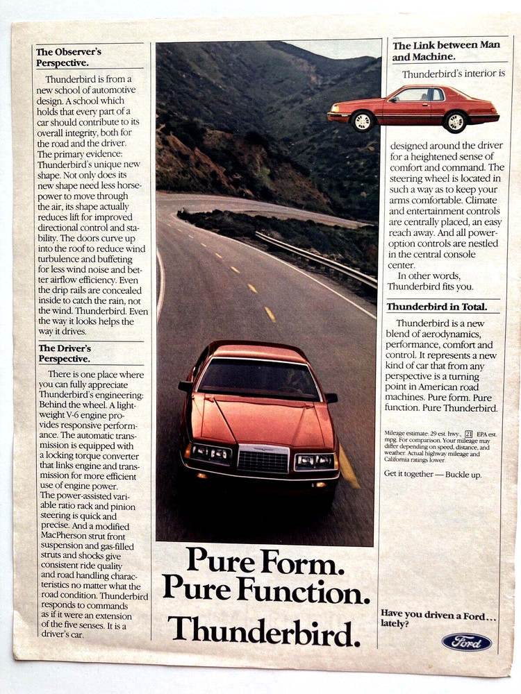1983 Ford Thunderbird Large Print Ad