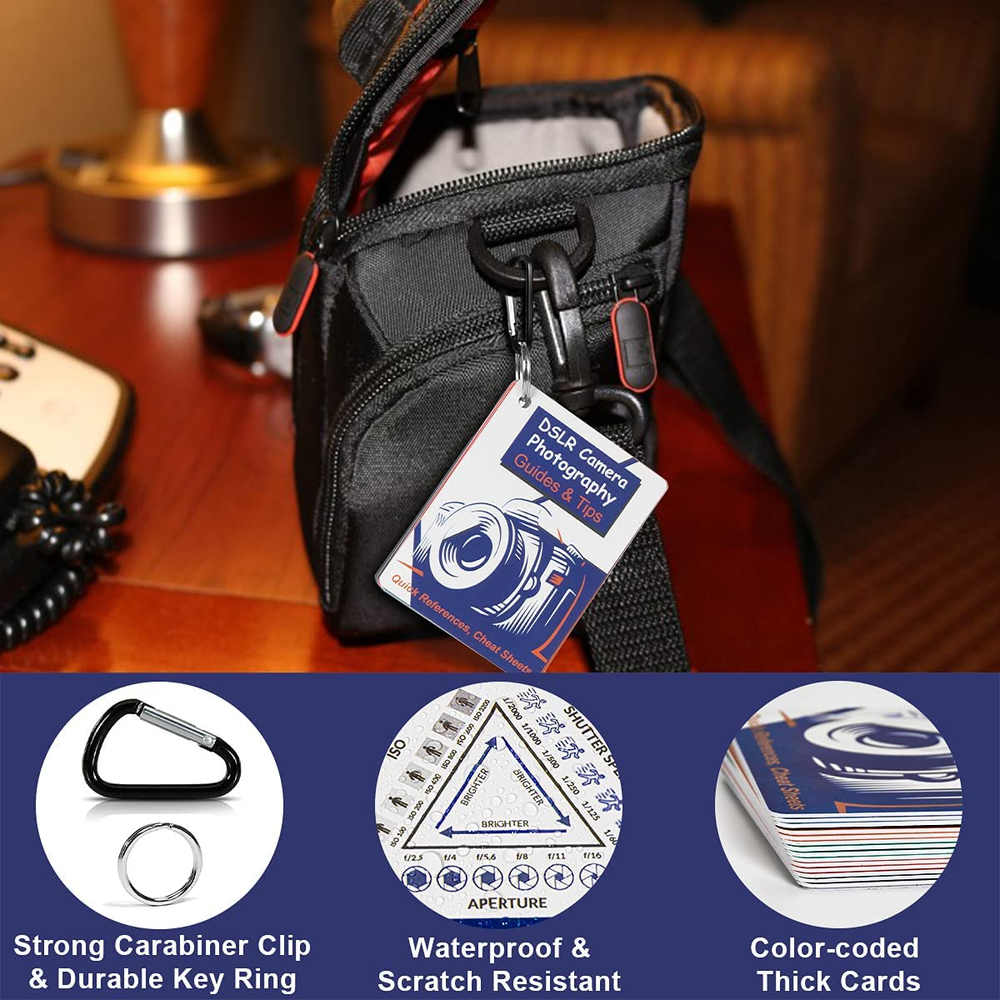 DSLR Cheat Sheet Cards for Camera - Quick Reference Cards Photography Guides