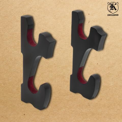 Double Sword Wall Mount | Katana/Samurai Wall Display Holder | Matte Black