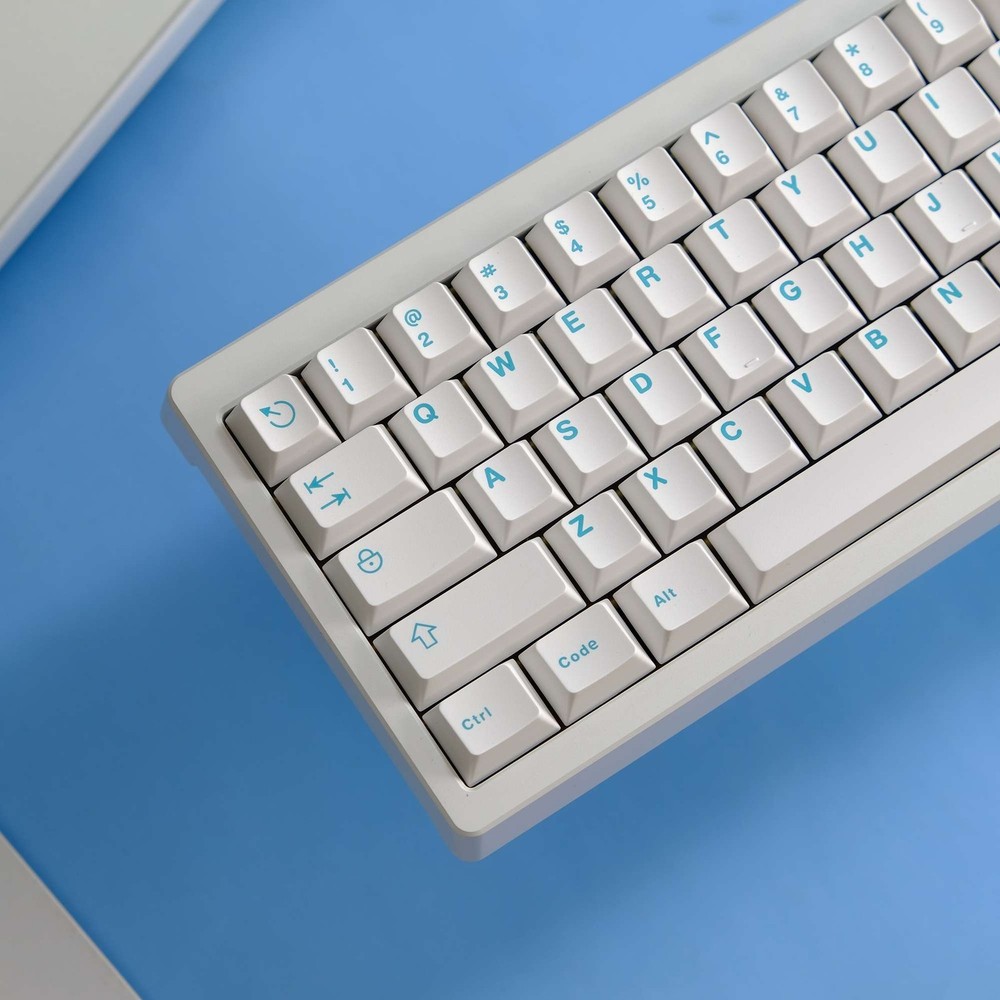 Blue On White Doubleshot ABS Cherry Profile Keycap Set