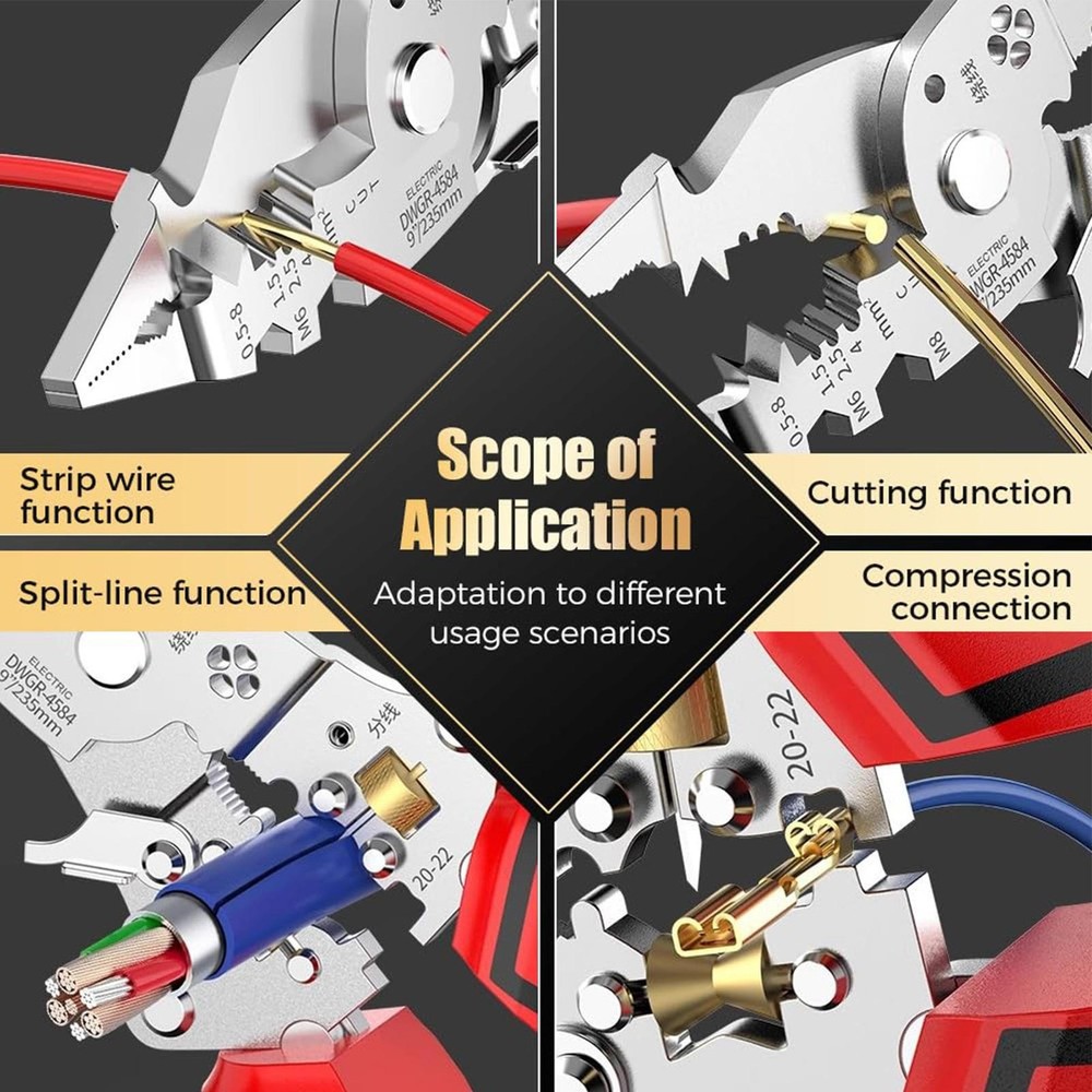 16 in 1 Wire Stripper Twister for Cutting and Pulling Wires,Cable Scissors