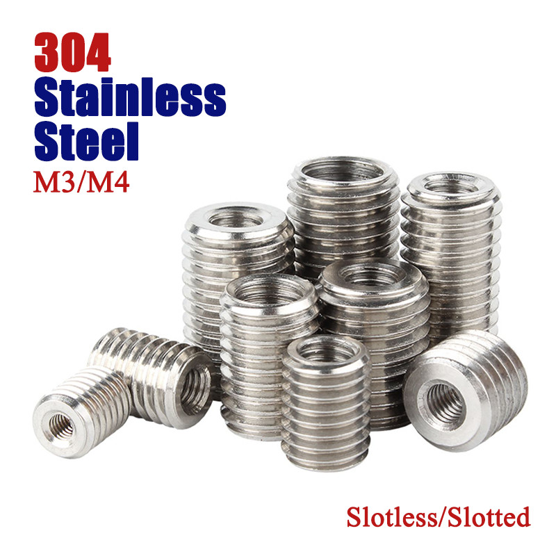 M3-M4 Sleeve Thread Adapters 304 Stainless Steel Threaded Inserts Reducing Nuts
