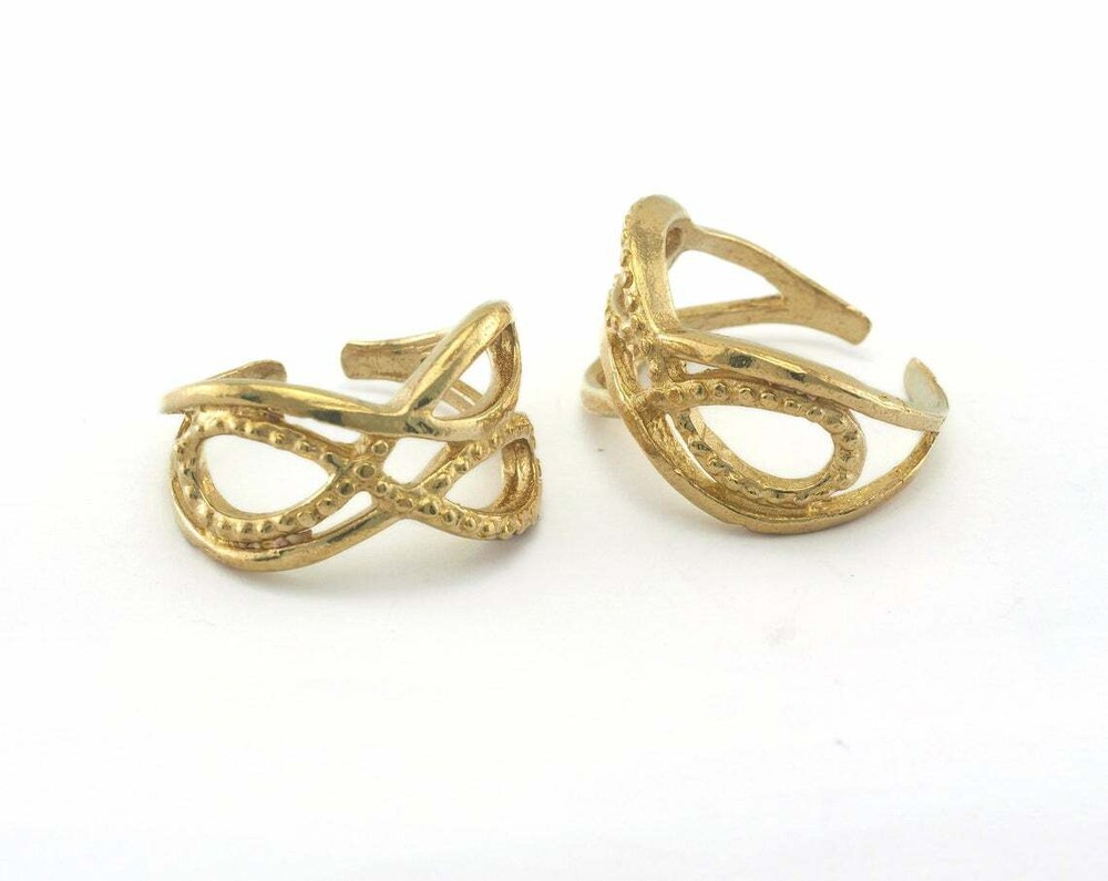 Infinity Adjustable Ring Raw Brass (18mm 8US inner size - Adjustable ) OZ2815