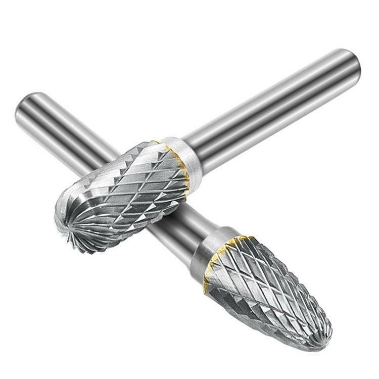 Carbide Burr Set 8pcs with 1/4''Shank Double Cut Solid Power Tools Tungsten Bits