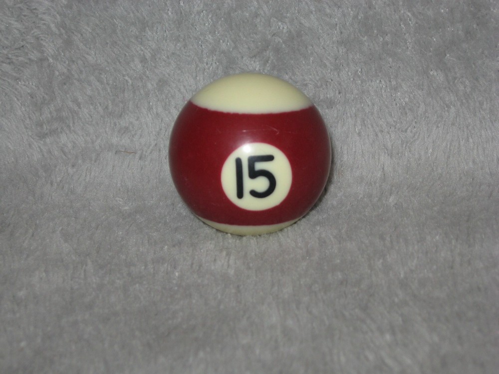 Mini Pool Ball #15 Red Stripe 1.5" Diameter Miniature Billiard Replacement