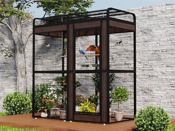 68.7 in Large Metal Aviary Bird Cage for Parakeet Macaw Parrot Budgies Lovebirds