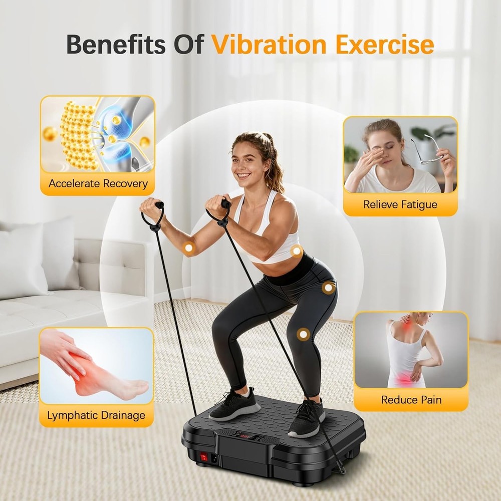 Vibration Plate Exercise Machine,Vibrating Platform for Lymphatic Drainage wi...