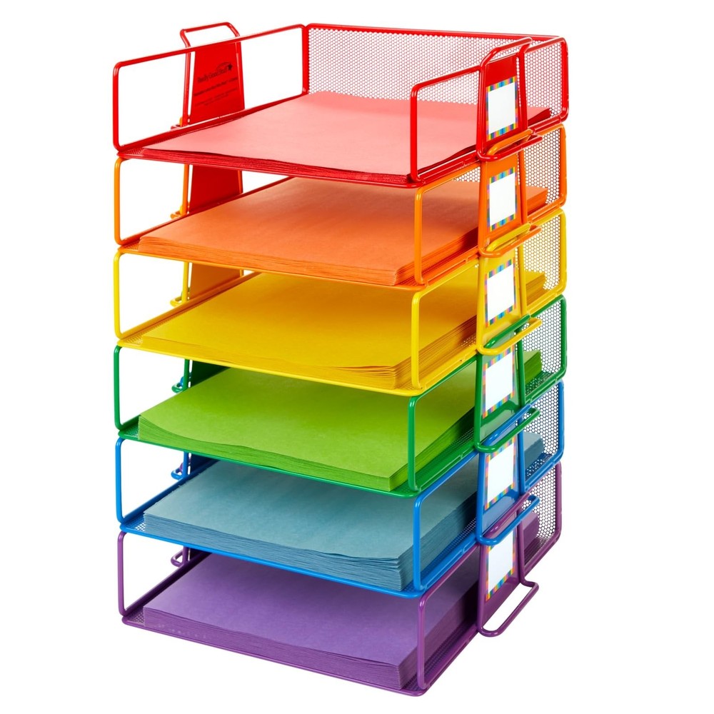 Really Good Stuff Stackable Letter-Size Wire Rack™ - 6 Colors Primary, 6 T