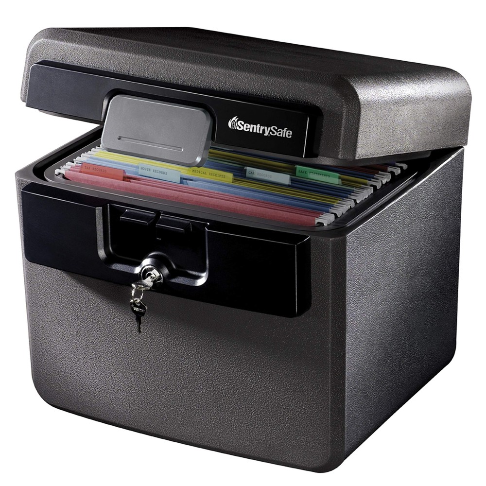 SentrySafe Fireproof and Waterproof Safe, Folder and Document Box with Key Lock