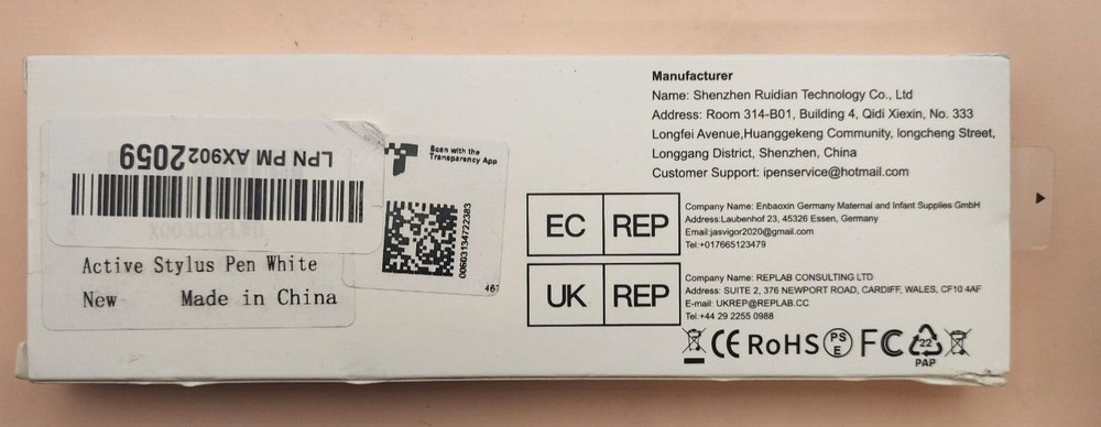 Active Stylus Pen - White - Rechargeable - For use with iPad