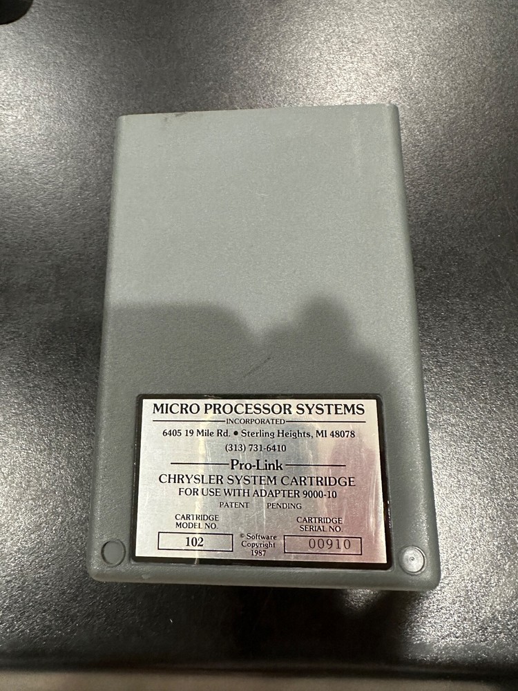 Micro Processor Systems MPSI Pro-Link Chrysler System Cartridge Model No. 102