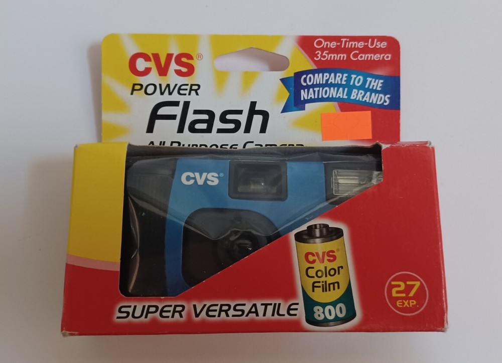 CVS Power Flash Blue All Purpose One Time Use Camera 35mm Process Before 2007-10