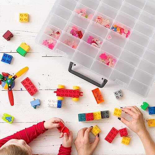 Double Sided Thread Box Storage 46 Grids Sewing Organizer Box for Beads Crafts