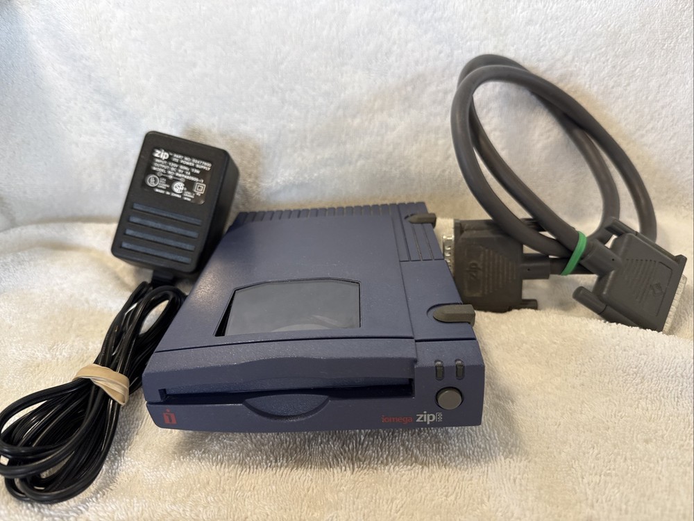 Has Power - Iomega Zip 100 External Parallel Drive – Untested / As‑Is