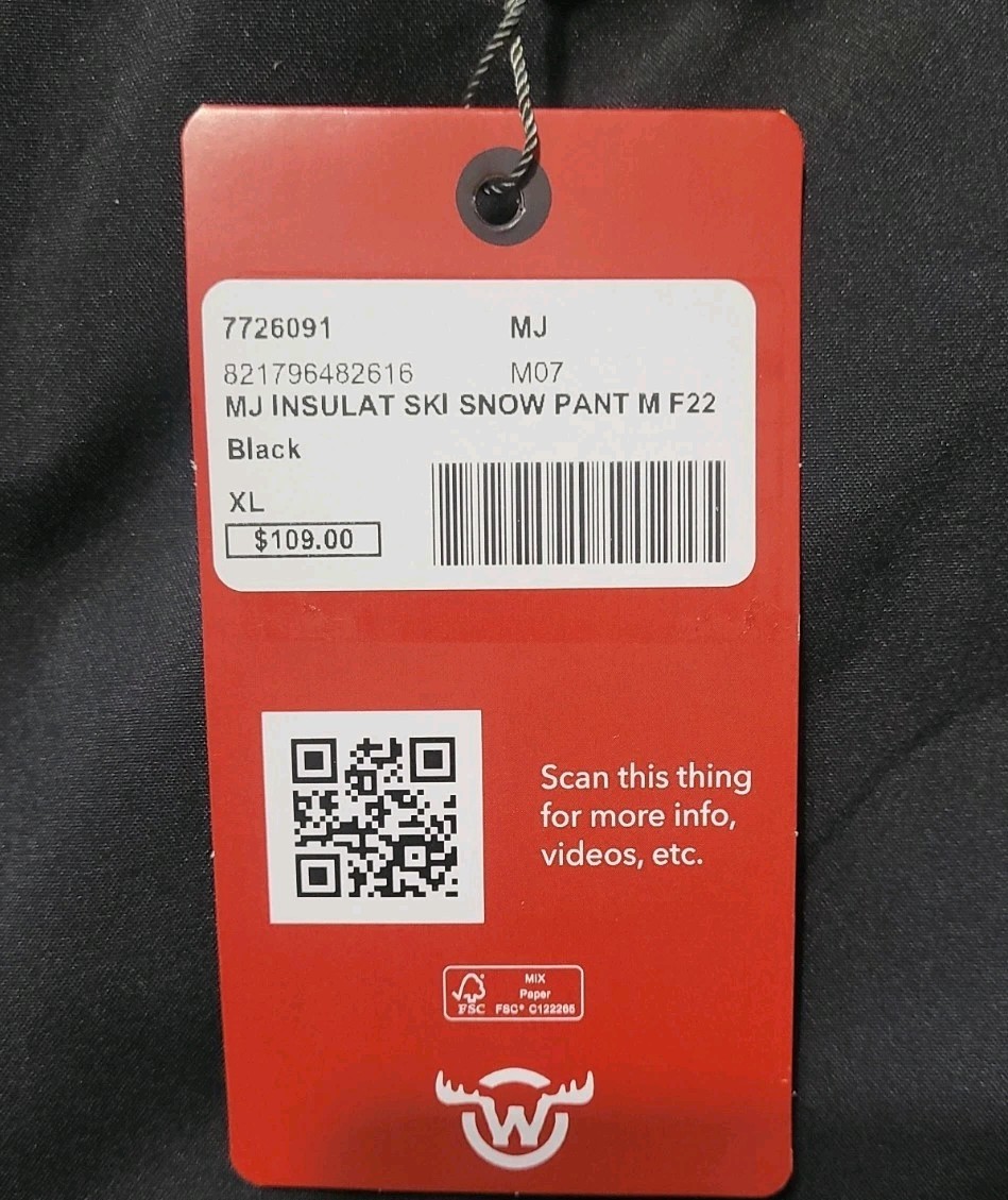 Moosejaw 2 Layer Insulated Ski Snow Pants / Size- XLarge/ Black