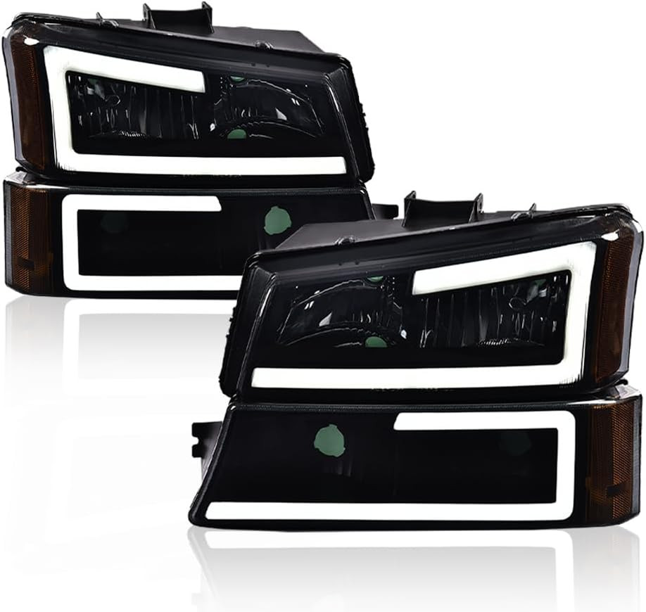 LED Headlight Assembly Compatible with 2003-2006 Chevy Silverado 1500 2500 3500