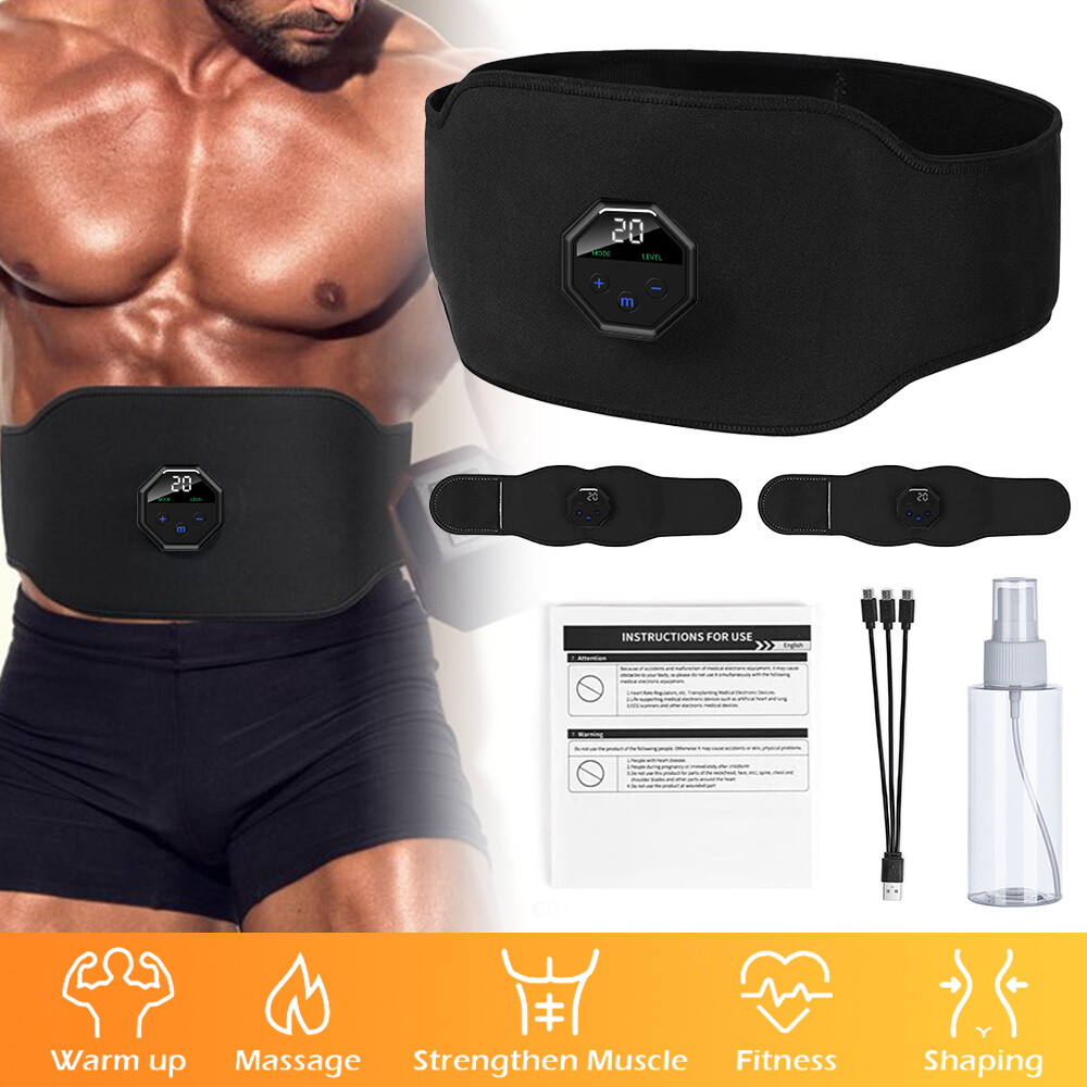 EMS Abdominal ABS Muscle Stimulater Training Toner Fitness Workout Belt 10 Modes