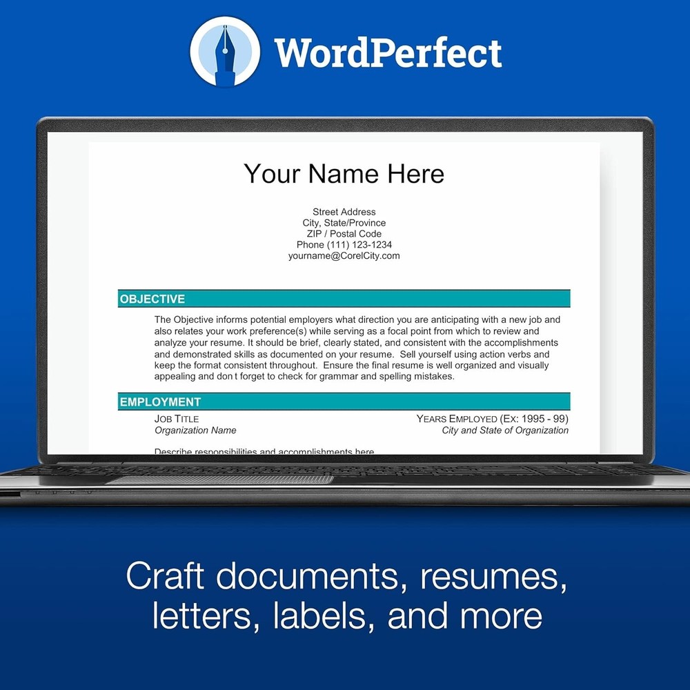 2021 WordPerfect Office Suite | Word Processor, Spreadsheets & Presentations