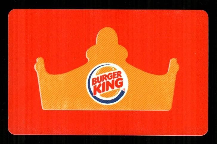 BURGER KING Crown ( 2016 ) Gift Card ( $0 )