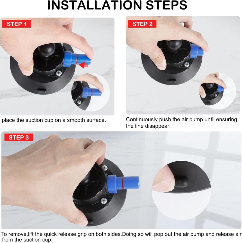 PellKing Camera Air Pump Vacuum Suction Cup Handlebar Mount Kit Compatible...