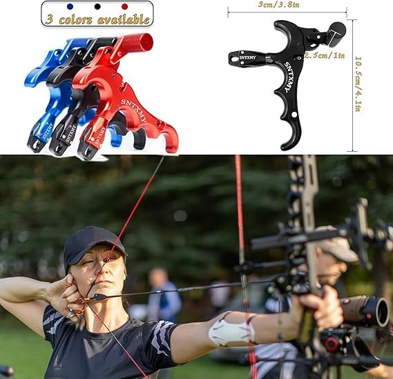 Archery Release Aid, 3/4 Finger Grip Thumb Trigger Caliper, Compound Bow Hunting