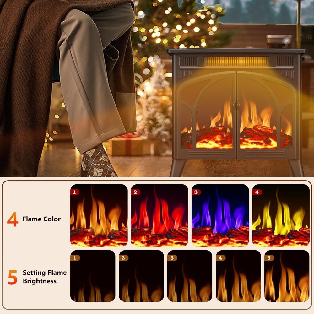 Electric Fireplace Heater 25" with Remote Control, Cathedral Stylish, Differe...