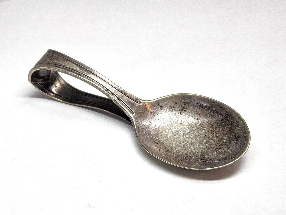 Vintage Rogers Silverplate Baby Infant Loop Handle Feeding Spoon