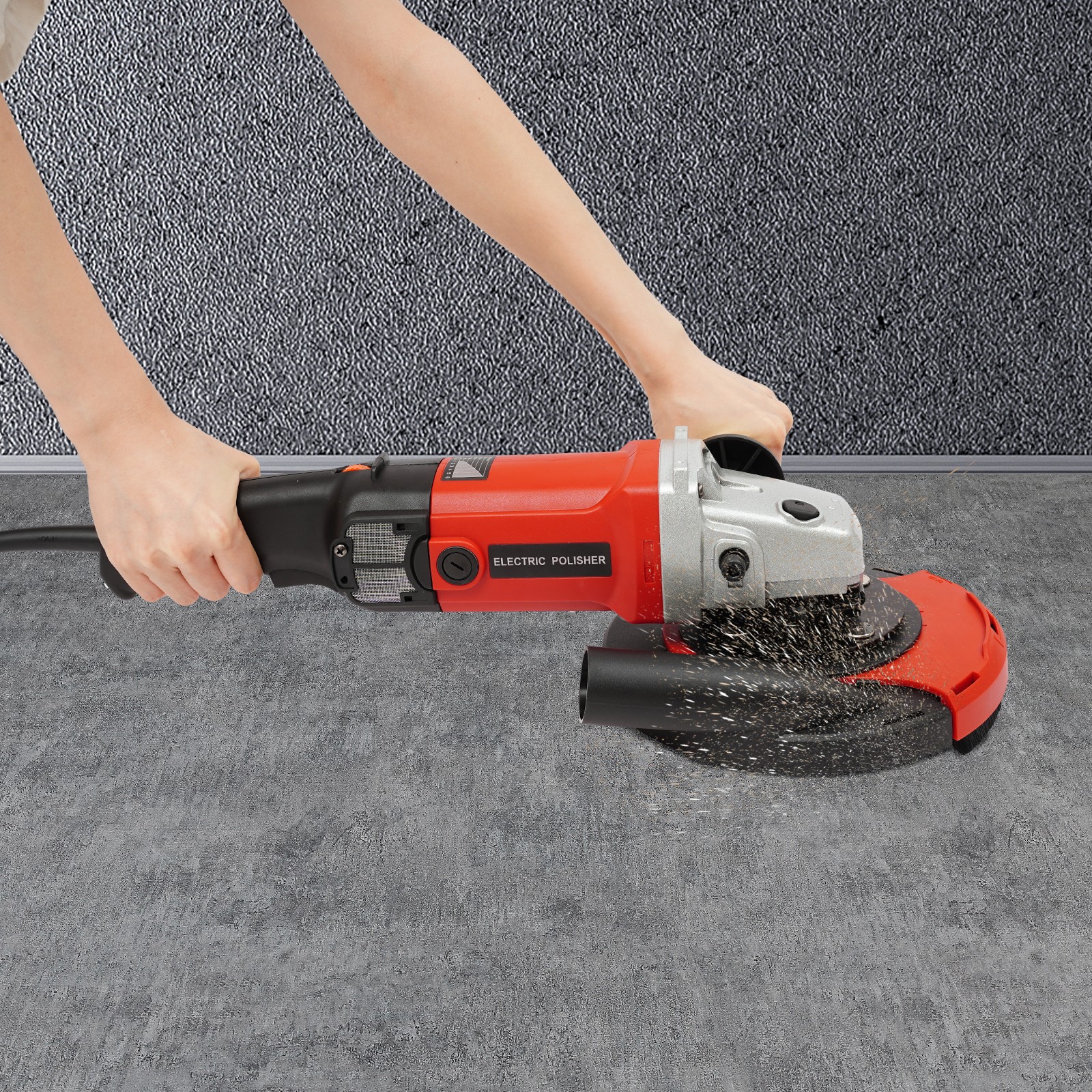 Handhold Concrete Grinder Adjustable Grinding Machine with Dust Extraction Port