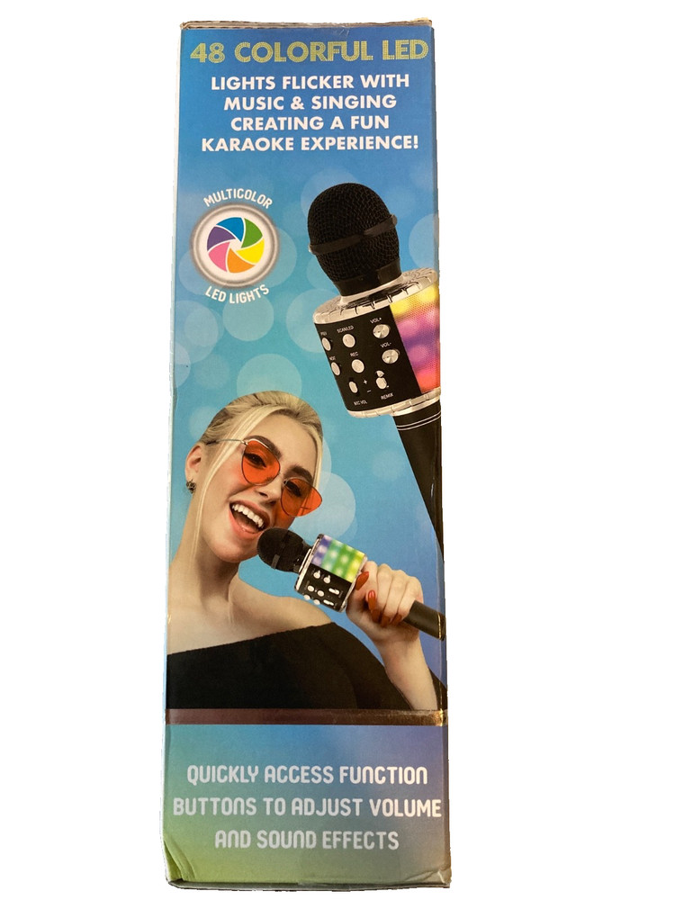Simply Tech Light Up Karaoke Microphone Speaker Multicolor Bluetooth