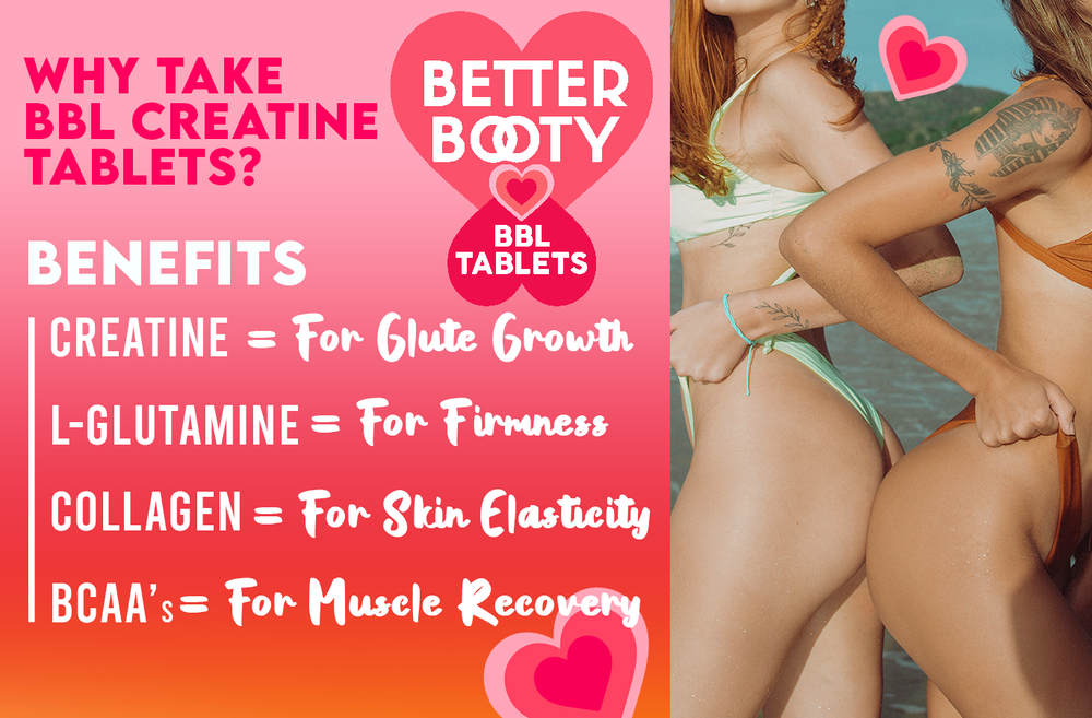 Angry Supplements Better Booty BBL Tablets Creatine for Women Glute Builder 90ct
