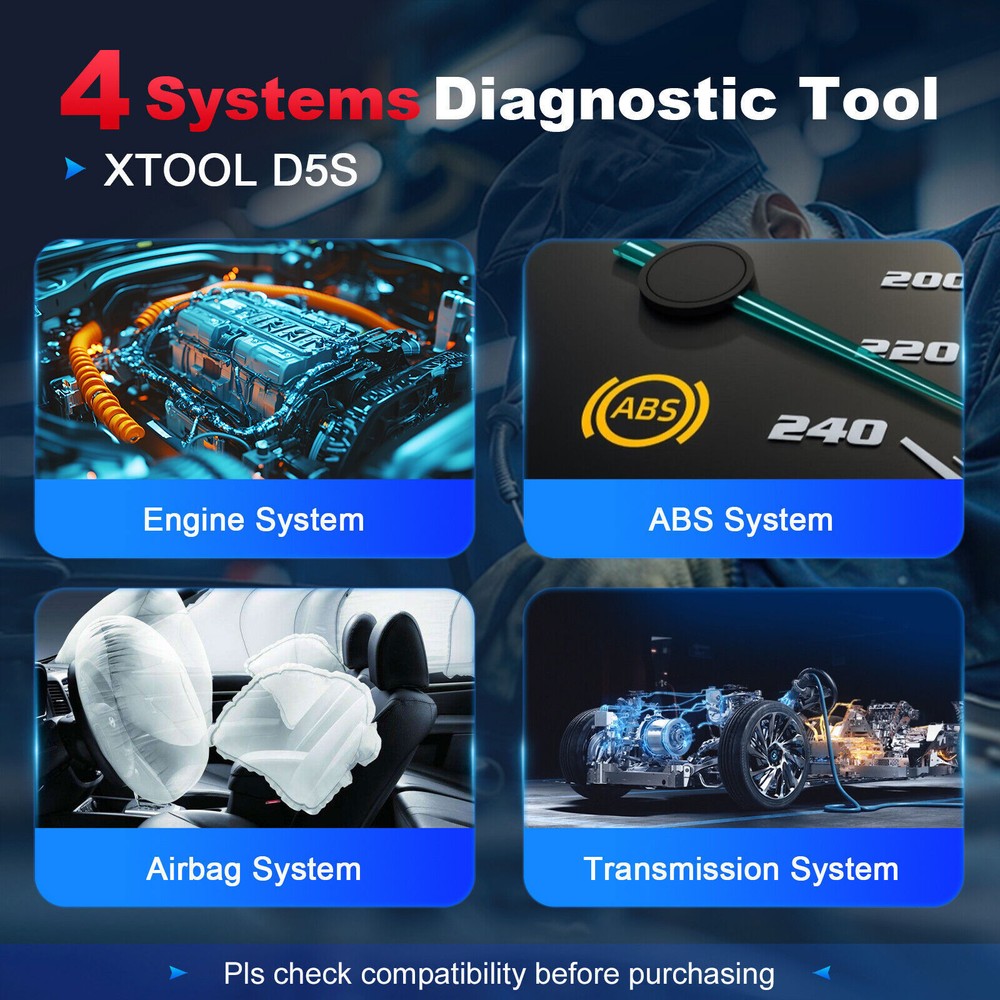 XTOOL D5S Auto OBD2 Scanner Engine Transmission Diagnostic Tool Live Data Graph