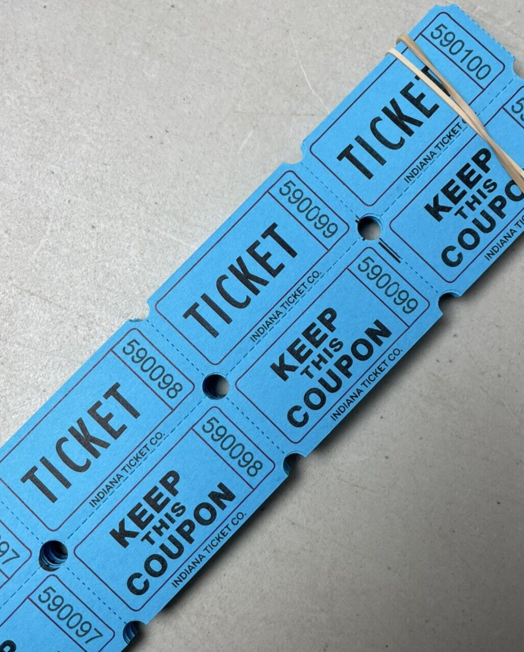 Blue Raffle Tickets Package of 500 Folded Flat Double Stub Split The Pot 50/50