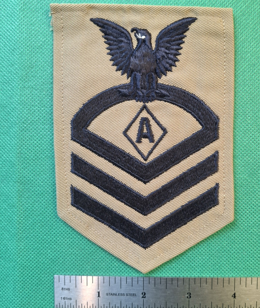 US Navy WW2 Chief Athletic Instructor Dated 1943 on Khaki Rate Patch