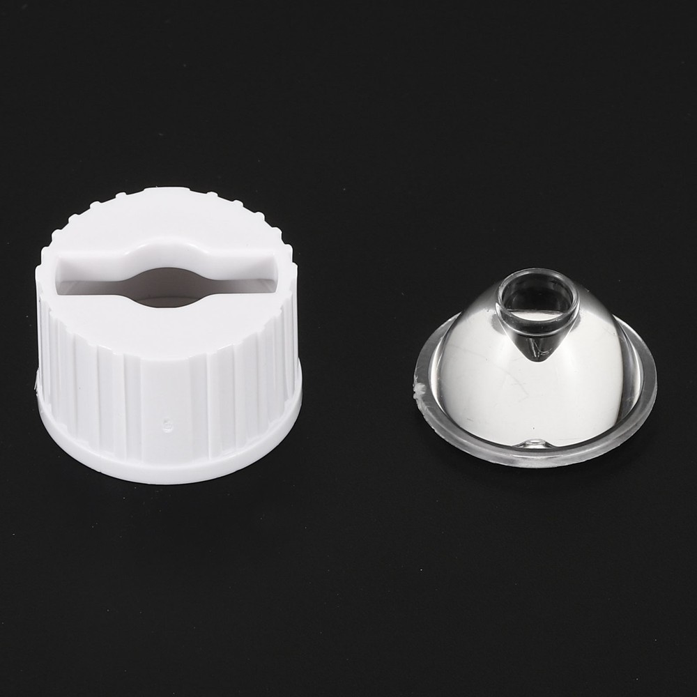 20mm LED Lens 5 Degree with Plastic Support, 8 Set, White/Transparent