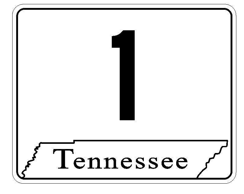 Tennessee State Route 1 Sticker Decal