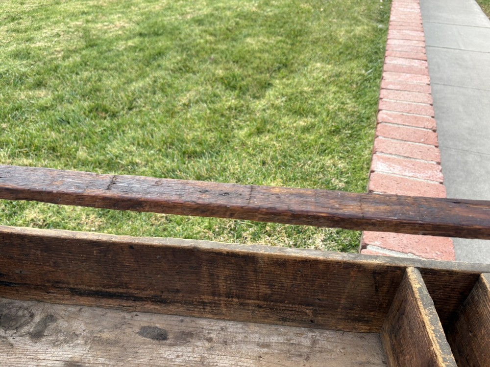 Vintage Handmade Wood Tool Caddy Tool Box Rustic Tray Extra Long.