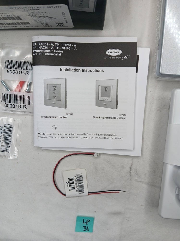 Carrier TP-PAC01-A Performance Edge Programmable Thermostat
